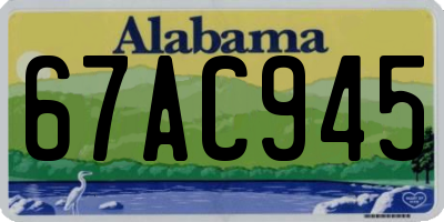 AL license plate 67AC945