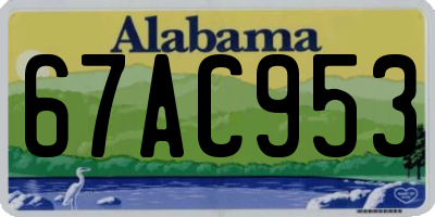 AL license plate 67AC953