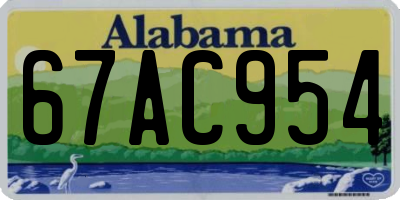 AL license plate 67AC954