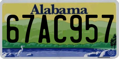 AL license plate 67AC957