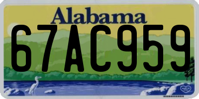 AL license plate 67AC959