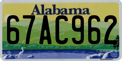 AL license plate 67AC962