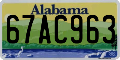AL license plate 67AC963