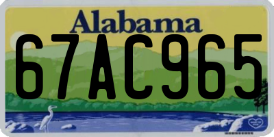AL license plate 67AC965