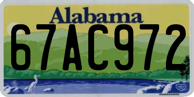AL license plate 67AC972