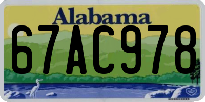 AL license plate 67AC978