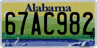 AL license plate 67AC982