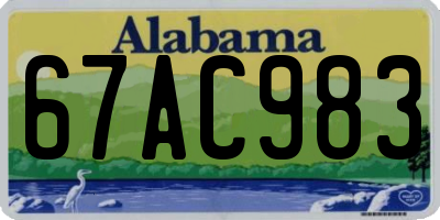 AL license plate 67AC983