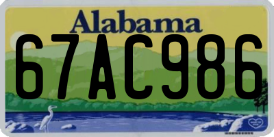 AL license plate 67AC986