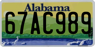 AL license plate 67AC989