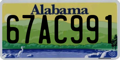 AL license plate 67AC991