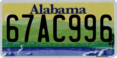 AL license plate 67AC996