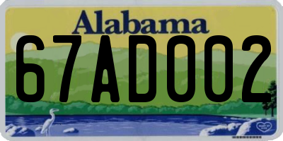 AL license plate 67AD002