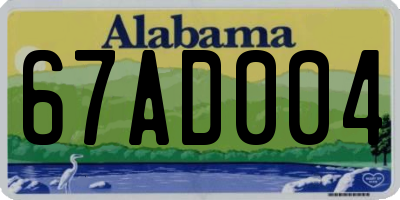 AL license plate 67AD004