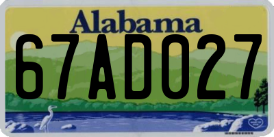 AL license plate 67AD027