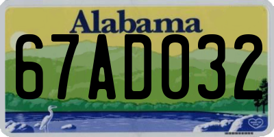 AL license plate 67AD032