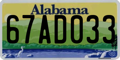 AL license plate 67AD033