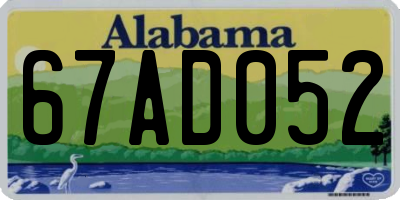 AL license plate 67AD052