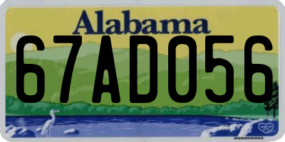 AL license plate 67AD056