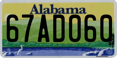 AL license plate 67AD060