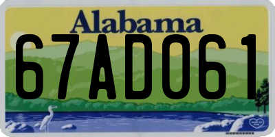 AL license plate 67AD061