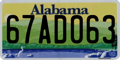 AL license plate 67AD063