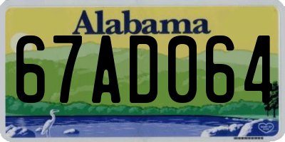 AL license plate 67AD064