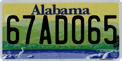 AL license plate 67AD065