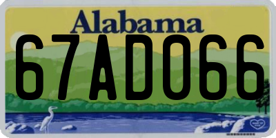 AL license plate 67AD066