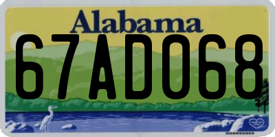 AL license plate 67AD068