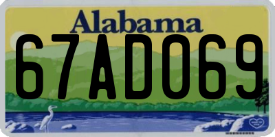 AL license plate 67AD069