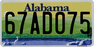 AL license plate 67AD075