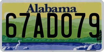AL license plate 67AD079