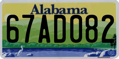AL license plate 67AD082