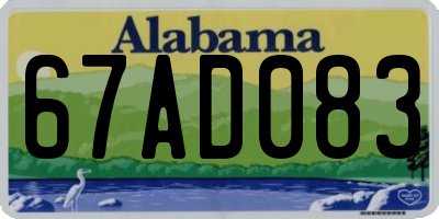 AL license plate 67AD083