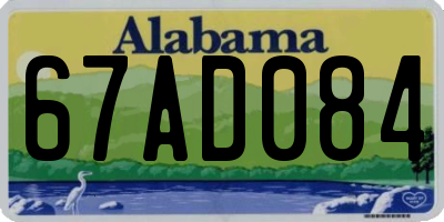 AL license plate 67AD084