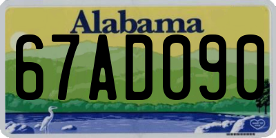 AL license plate 67AD090