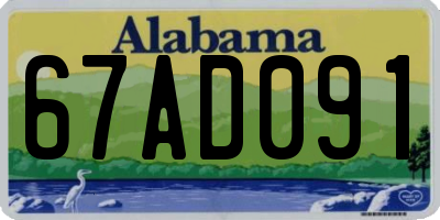 AL license plate 67AD091