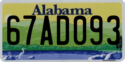 AL license plate 67AD093