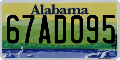 AL license plate 67AD095
