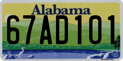 AL license plate 67AD101