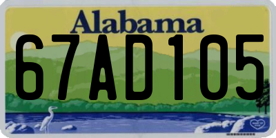 AL license plate 67AD105