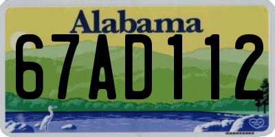 AL license plate 67AD112
