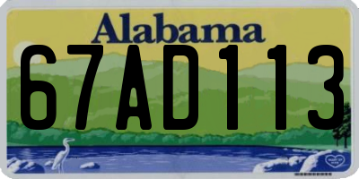 AL license plate 67AD113