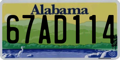 AL license plate 67AD114