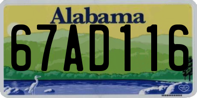 AL license plate 67AD116