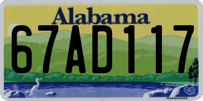 AL license plate 67AD117