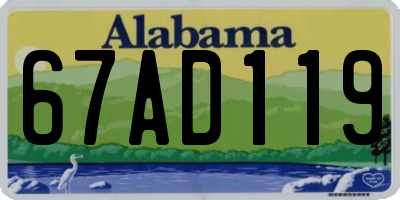 AL license plate 67AD119