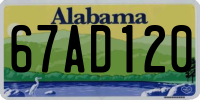 AL license plate 67AD120