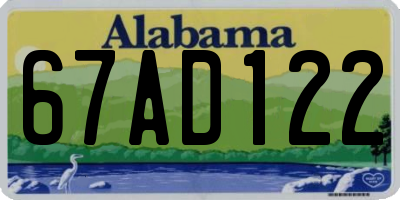 AL license plate 67AD122